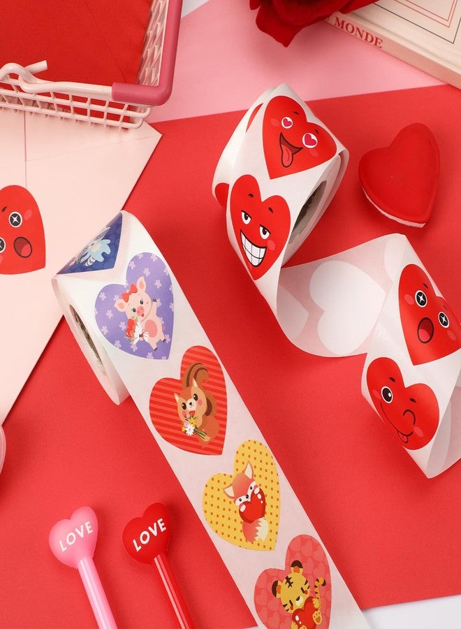FEBSNOW Valentine's Day Stickers for Kids, 600 Pcs Heart Stickers Valentine Envelopes Stickers Animals Self Adhesive Water Bottle Stickers for Boys Girls Gift Filler School Kids Toddlers Decorations - Image 4